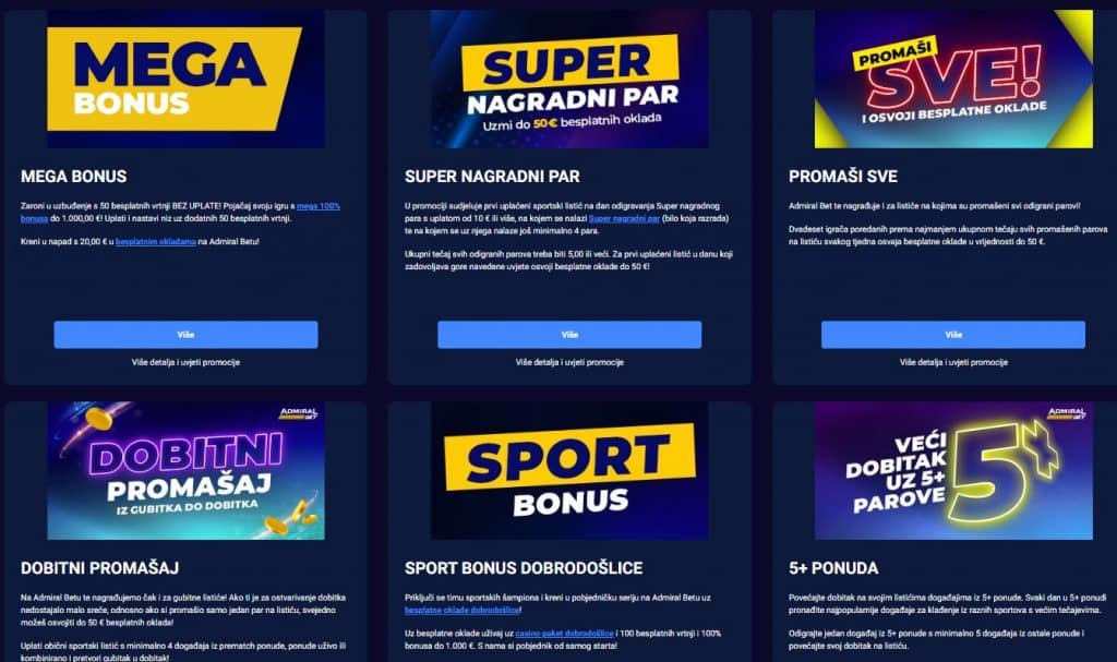 Admiral Bet promocije