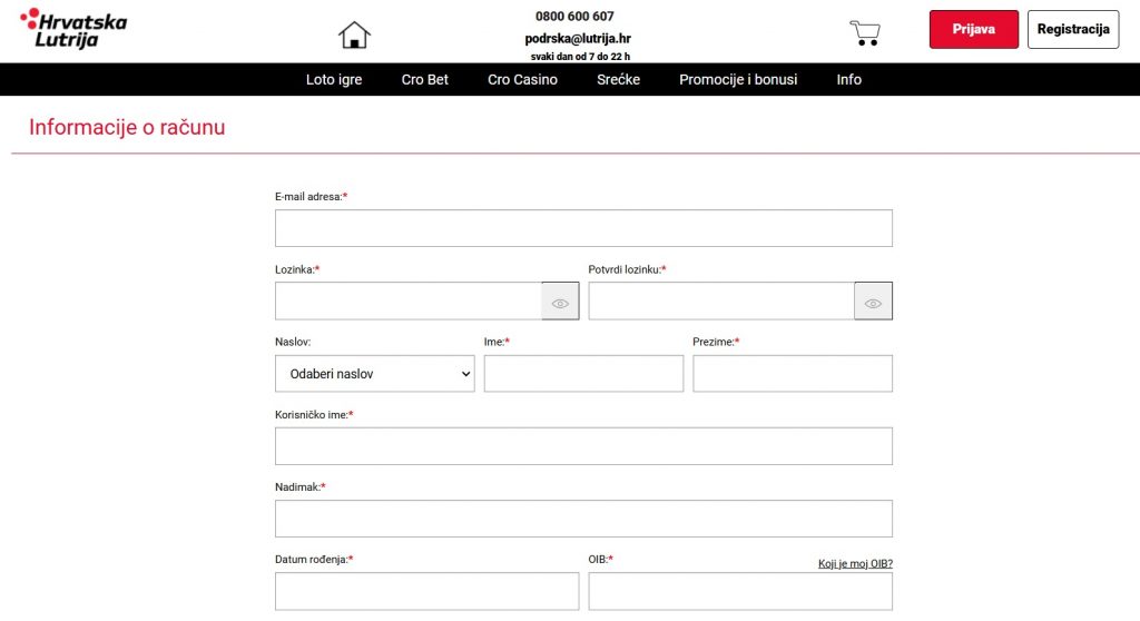 Hrvatska lutrija prijava i registracija