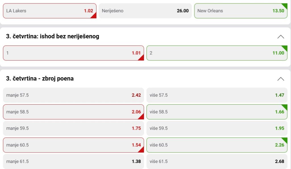 Promjene koeficijenata