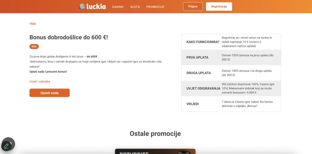 luckia bonus dobrodoslice